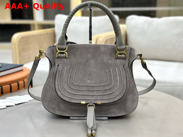 Chloe Marcie Bag in Motty Grey Suede Leather Replica