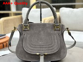Chloe Marcie Bag in Motty Grey Suede Leather Replica