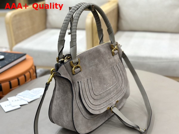 Chloe Marcie Bag in Motty Grey Suede Leather Replica