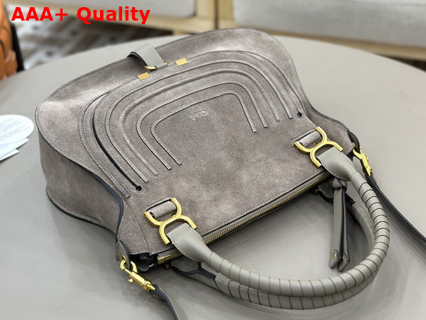 Chloe Marcie Bag in Motty Grey Suede Leather Replica