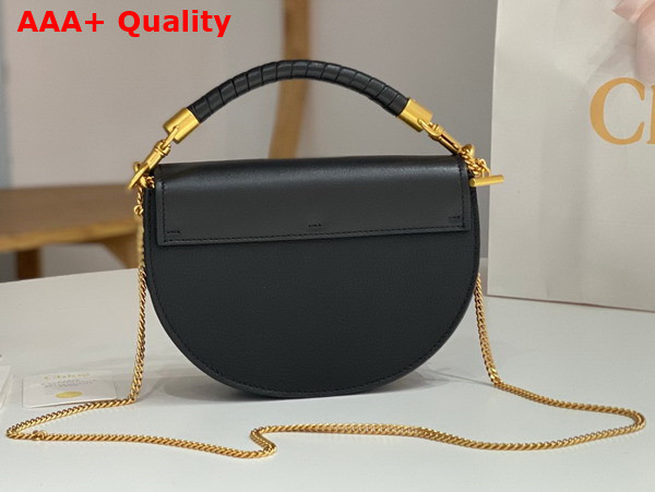 Chloe Marcie Chain Flap Bag in Black Nappa Lambskin Grained Calfskin and Suede Replica