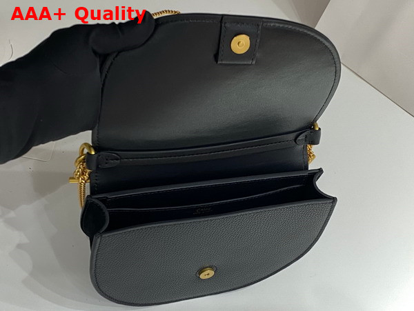 Chloe Marcie Chain Flap Bag in Black Nappa Lambskin Grained Calfskin and Suede Replica