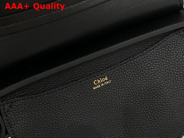 Chloe Marcie Chain Flap Bag in Black Nappa Lambskin Grained Calfskin and Suede Replica