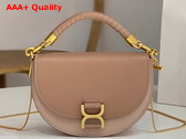 Chloe Marcie Chain Flap Bag in Woodrose Nappa Lambskin Grained Calfskin and Suede Replica