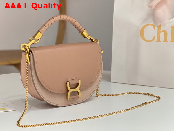 Chloe Marcie Chain Flap Bag in Woodrose Nappa Lambskin Grained Calfskin and Suede Replica