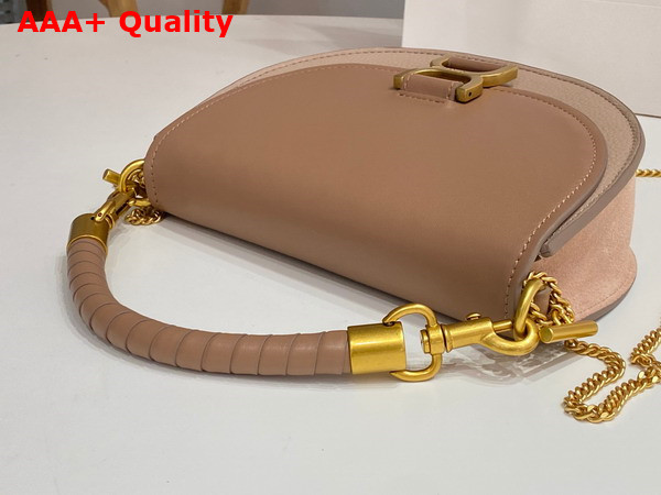 Chloe Marcie Chain Flap Bag in Woodrose Nappa Lambskin Grained Calfskin and Suede Replica