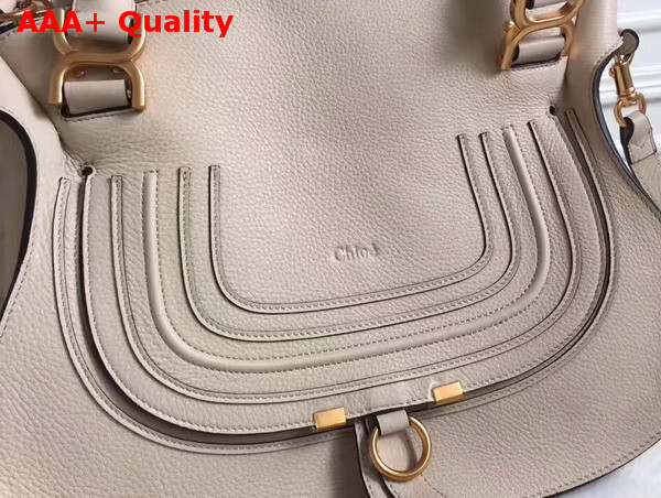 Chloe Marcie Double Carry Bag in Beige Small Grain Calfskin Replica
