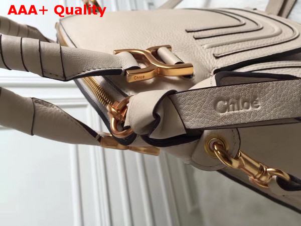 Chloe Marcie Double Carry Bag in Beige Small Grain Calfskin Replica