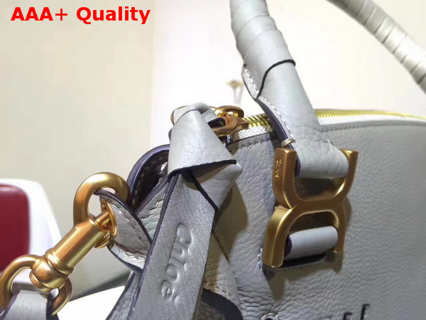 Chloe Marcie Double Carry Bag in Light Grey Small Grain Calfskin Replica