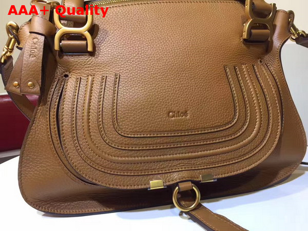 Chloe Marcie Double Carry Bag in Tan Small Grain Calfskin Replica