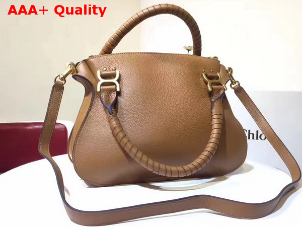 Chloe Marcie Double Carry Bag in Tan Small Grain Calfskin Replica