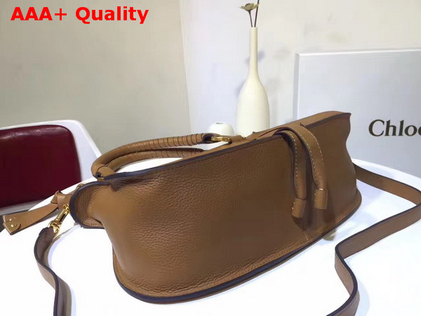 Chloe Marcie Double Carry Bag in Tan Small Grain Calfskin Replica