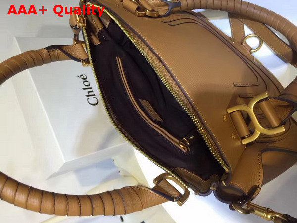 Chloe Marcie Double Carry Bag in Tan Small Grain Calfskin Replica