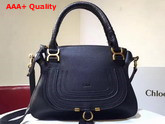 Chloe Marcie Handbag in Black Small Grain Calfskin Replica