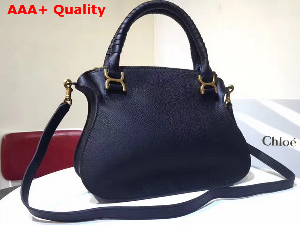 Chloe Marcie Handbag in Black Small Grain Calfskin Replica