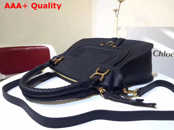 Chloe Marcie Handbag in Black Small Grain Calfskin Replica