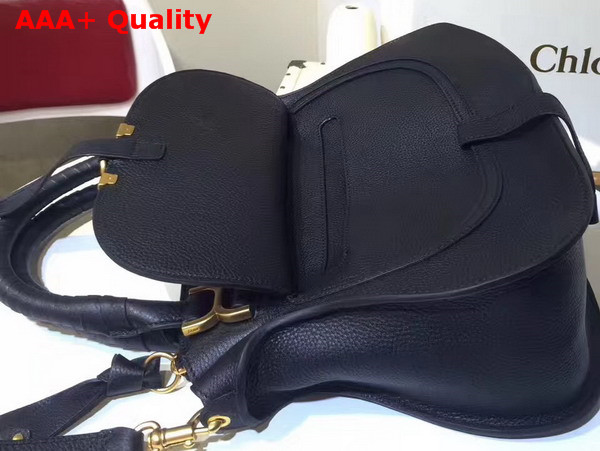 Chloe Marcie Handbag in Black Small Grain Calfskin Replica