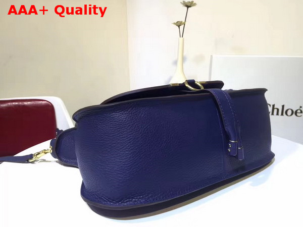 Chloe Marcie Handbag in Blue Small Grain Calfskin Replica