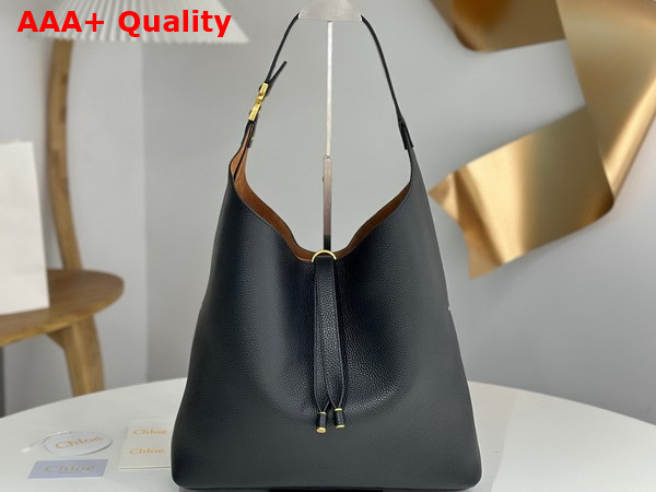 Chloe Marcie Hobo Bag in Black Grained Calfskin Replica