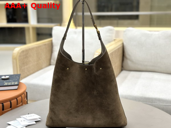 Chloe Marcie Hobo Bag in Flannel Grey Suede Leather Replica