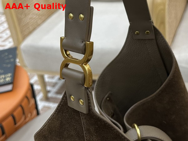 Chloe Marcie Hobo Bag in Flannel Grey Suede Leather Replica