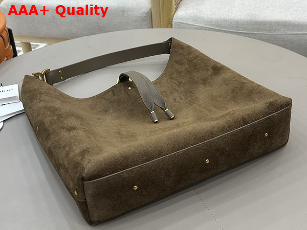 Chloe Marcie Hobo Bag in Flannel Grey Suede Leather Replica