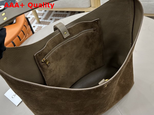Chloe Marcie Hobo Bag in Flannel Grey Suede Leather Replica