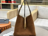 Chloe Marcie Hobo Bag in Gold and Khaki Suede Leather Replica