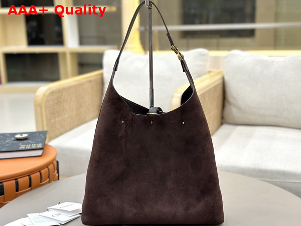 Chloe Marcie Hobo Bag in Kohl Brown Suede Leather Replica
