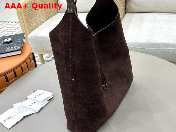 Chloe Marcie Hobo Bag in Kohl Brown Suede Leather Replica