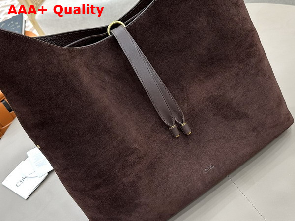 Chloe Marcie Hobo Bag in Kohl Brown Suede Leather Replica