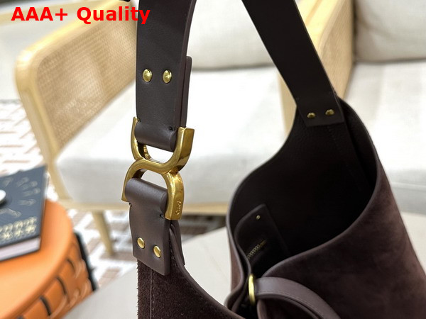 Chloe Marcie Hobo Bag in Kohl Brown Suede Leather Replica