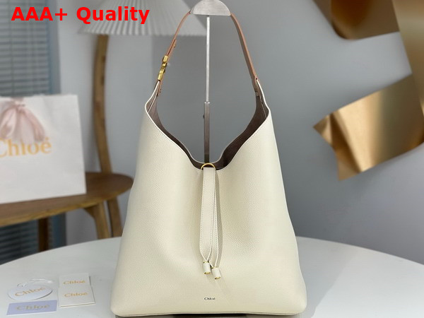 Chloe Marcie Hobo Bag in Misty Ivory Grained Calfskin Replica
