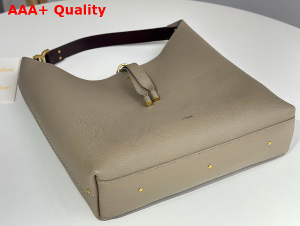 Chloe Marcie Hobo Bag in Motty Grey Grained Calfskin Replica