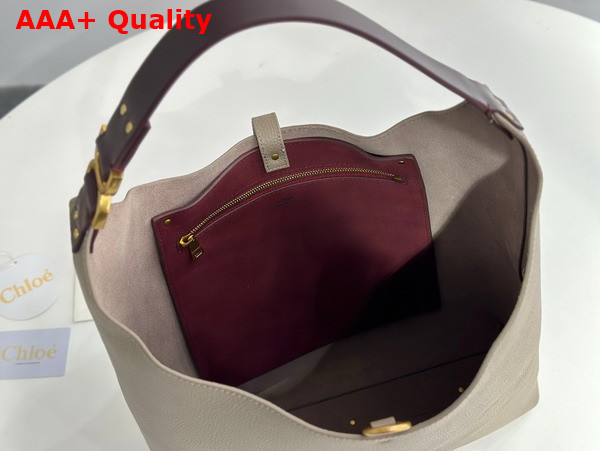 Chloe Marcie Hobo Bag in Motty Grey Grained Calfskin Replica
