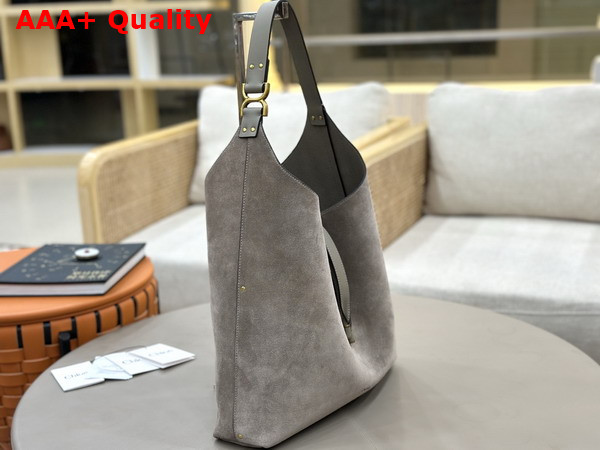 Chloe Marcie Hobo in Motty Grey Suede Leather Replica