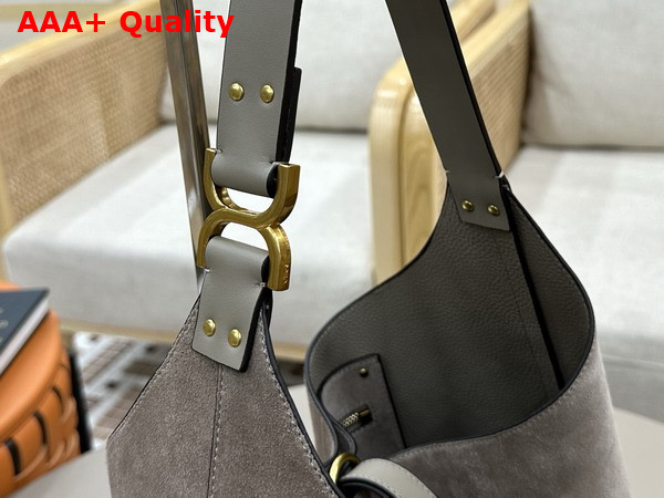 Chloe Marcie Hobo in Motty Grey Suede Leather Replica