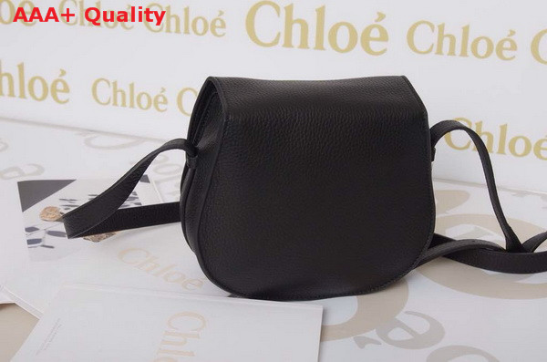 Marcie Small Saddle Bag In Grained Calfskin Black Replica