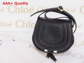 Marcie Small Saddle Bag In Grained Calfskin Black Replica