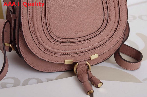 Marcie Small Saddle Bag In Grained Calfskin Blush Nude Replica