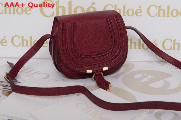 Marcie Small Saddle Bag In Grained Calfskin Red Replica