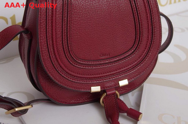 Marcie Small Saddle Bag In Grained Calfskin Red Replica