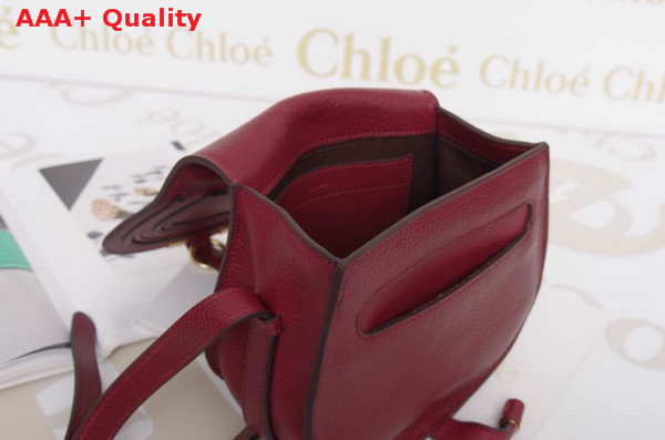 Marcie Small Saddle Bag In Grained Calfskin Red Replica