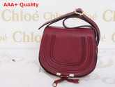 Marcie Small Saddle Bag In Grained Calfskin Red Replica