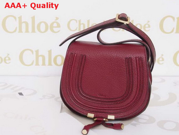 Marcie Small Saddle Bag In Grained Calfskin Red Replica