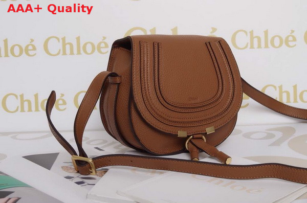 Marcie Small Saddle Bag In Grained Calfskin Whisky Replica