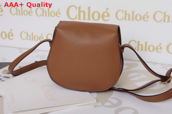 Marcie Small Saddle Bag In Grained Calfskin Whisky Replica