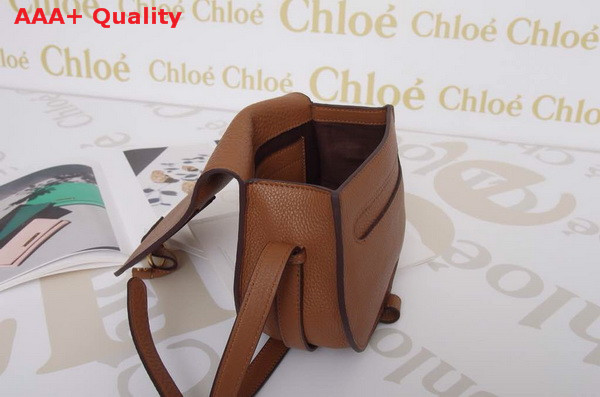 Marcie Small Saddle Bag In Grained Calfskin Whisky Replica
