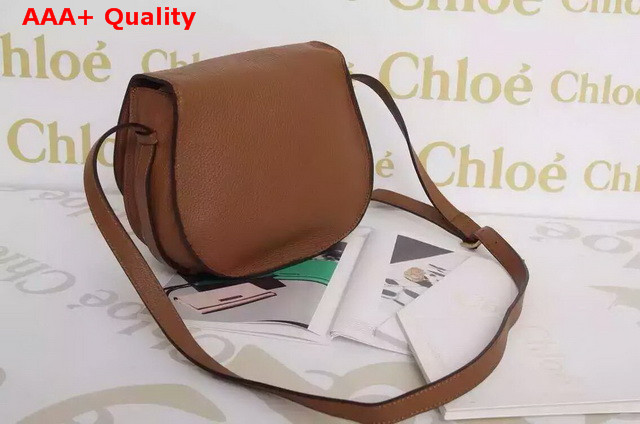 Chloe Marcie Saddle Bag In Brown Grained Calfskin Replica