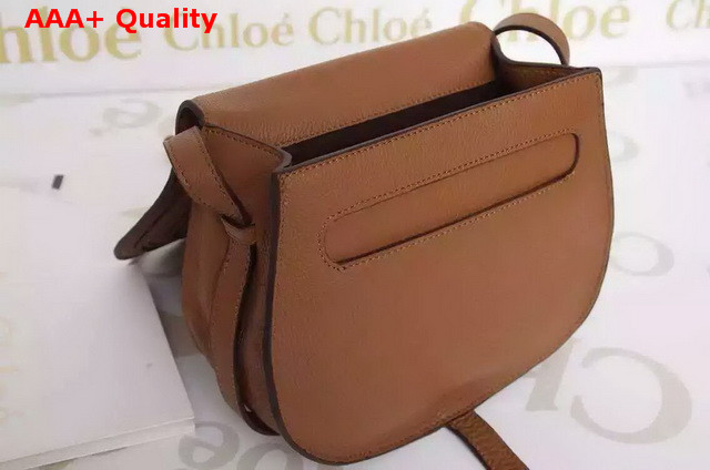 Chloe Marcie Saddle Bag In Brown Grained Calfskin Replica